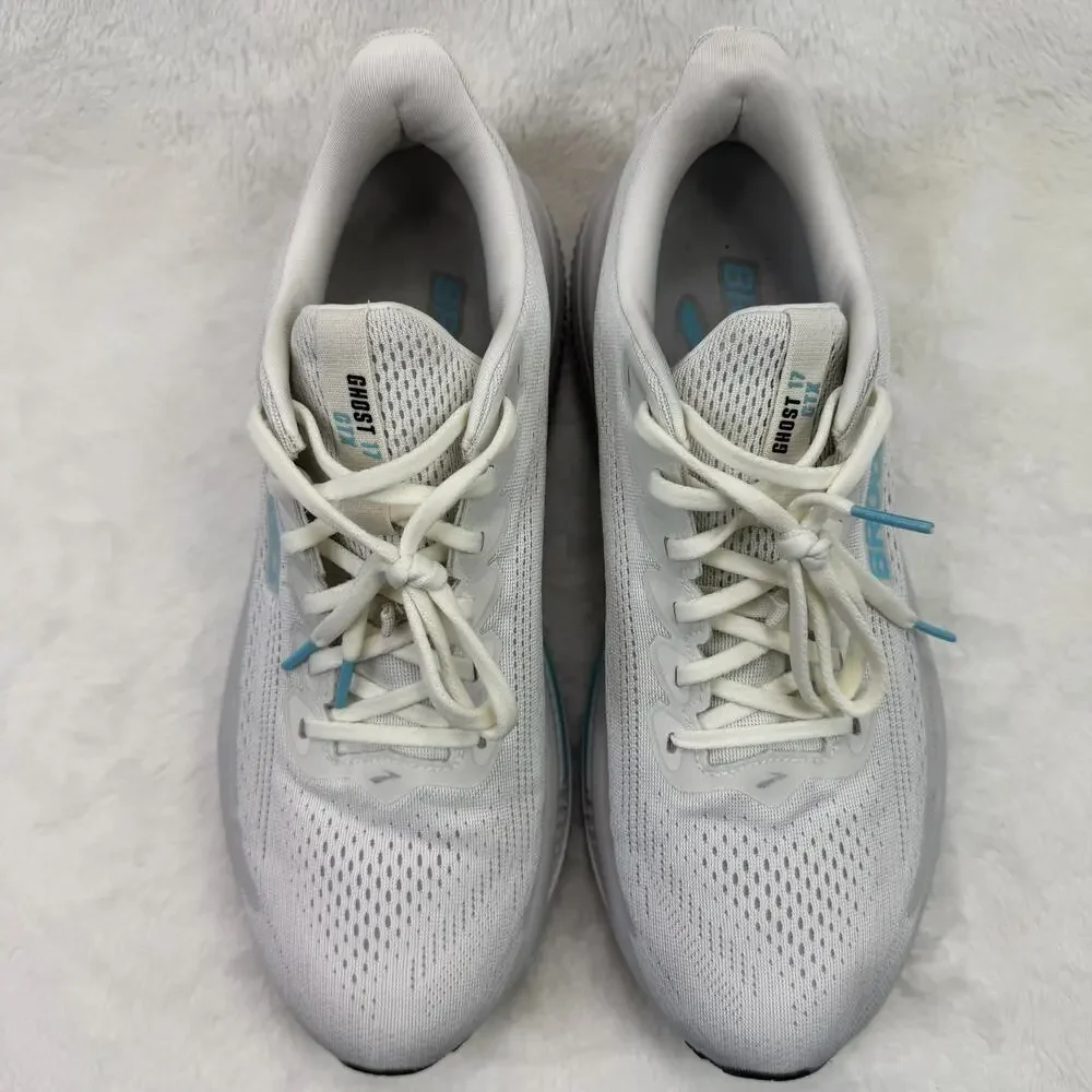 Brooks Ghost 17 GTX Womens Waterproof Running Shoes White Teal Blue Size 12